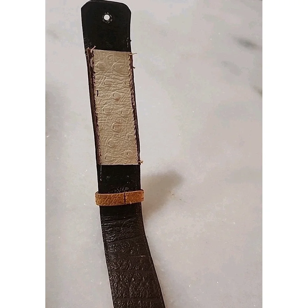 50-inch /1.5 in Genuine Ostrich Leather Belt Strap Tan Full‎ Quill New/Old Stock